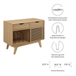 Modway Render Wood & Vinyl Record Display Stand with 2 Drawers in Oak