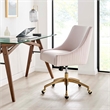 Modway Discern Modern Performance Velvet Swivel Office Chair in Pink