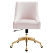 Modway Discern Modern Performance Velvet Swivel Office Chair in Pink