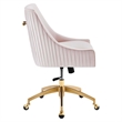 Modway Discern Modern Performance Velvet Swivel Office Chair in Pink