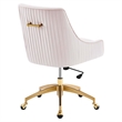 Modway Discern Modern Performance Velvet Swivel Office Chair in Pink