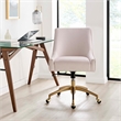 Modway Discern Modern Performance Velvet Swivel Office Chair in Pink