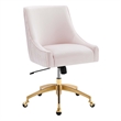 Modway Discern Modern Performance Velvet Swivel Office Chair in Pink