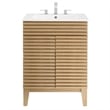 Modway Render Modern Style Wood Bathroom Vanity in Oak and White