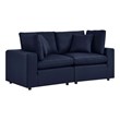 Modway Commix Modern Overstuffed Fabric Outdoor Loveseat in Navy