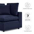Modway Commix Modern Overstuffed Fabric Outdoor Loveseat in Navy