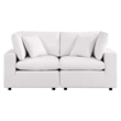 Modway Commix Modern Overstuffed Fabric Outdoor Loveseat in White