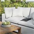 Modway Commix Modern Overstuffed Fabric Outdoor Loveseat in White