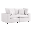 Modway Commix Modern Overstuffed Fabric Outdoor Loveseat in White