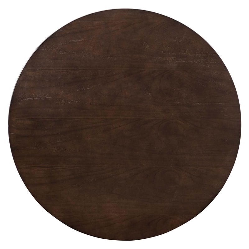 Modway Lippa Modern Wood/Metal Coffee Table in Gold/Cherry Walnut