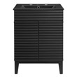 Modway Render Mid-Century Modern Wood Bathroom Vanity in Black