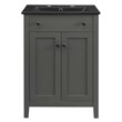 Modway Nantucket Modern Wood/Ceramic Bathroom Vanity in Gray/Black