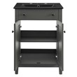 Modway Nantucket Modern Wood/Ceramic Bathroom Vanity in Gray/Black