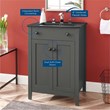 Modway Nantucket Modern Wood/Ceramic Bathroom Vanity in Gray/Black