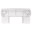 Modway Commix 6-Piece Modern Fabric Outdoor Sectional Sofa in White
