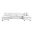 Modway Commix 6-Piece Modern Fabric Outdoor Sectional Sofa in White