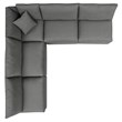 Modway Commix 5-Piece Modern Fabric Patio Sectional Sofa in Charcoal