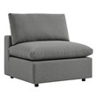Modway Commix 5-Piece Modern Fabric Patio Sectional Sofa in Charcoal