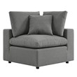 Modway Commix 5-Piece Modern Fabric Patio Sectional Sofa in Charcoal