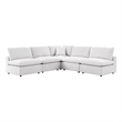 Modway Commix 5-Piece Modern Fabric Patio Sectional Sofa in White
