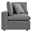 Modway Commix 5 Piece Modern Fabric Patio Sectional Sofa in Charcoal