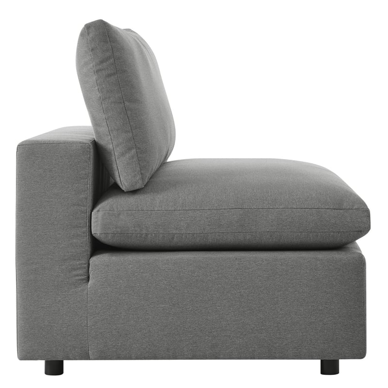 Modway Commix 7-Piece Modern Fabric Outdoor Sectional Sofa in Charcoal