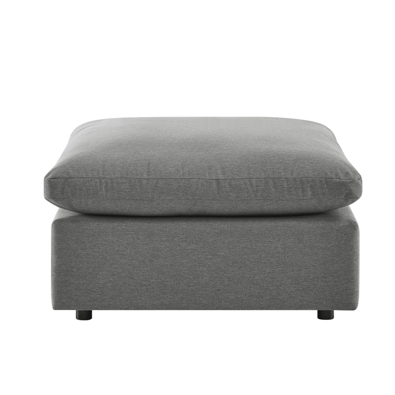 Modway Commix 7-Piece Modern Fabric Outdoor Sectional Sofa in Charcoal