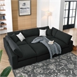 Modway Commix 6-Piece Modern Fabric Overstuffed Sectional Sofa in Black