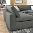 Modway Commix 6-Piece Modern Fabric Overstuffed Sectional Sofa in Gray
