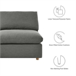 Modway Commix 6-Piece Modern Fabric Overstuffed Sectional Sofa in Gray