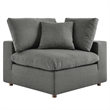 Modway Commix 6-Piece Modern Fabric Overstuffed Sectional Sofa in Gray