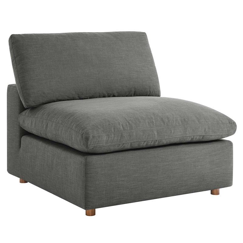 Modway Commix 6-Piece Modern Fabric Overstuffed Sectional Sofa in Gray