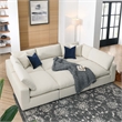 Modway Commix 6-Piece Modern Fabric Overstuffed Sectional Sofa in Light Beige