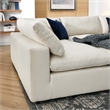 Modway Commix 6-Piece Modern Fabric Overstuffed Sectional Sofa in Light Beige