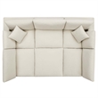 Modway Commix 6-Piece Modern Fabric Overstuffed Sectional Sofa in Light Beige