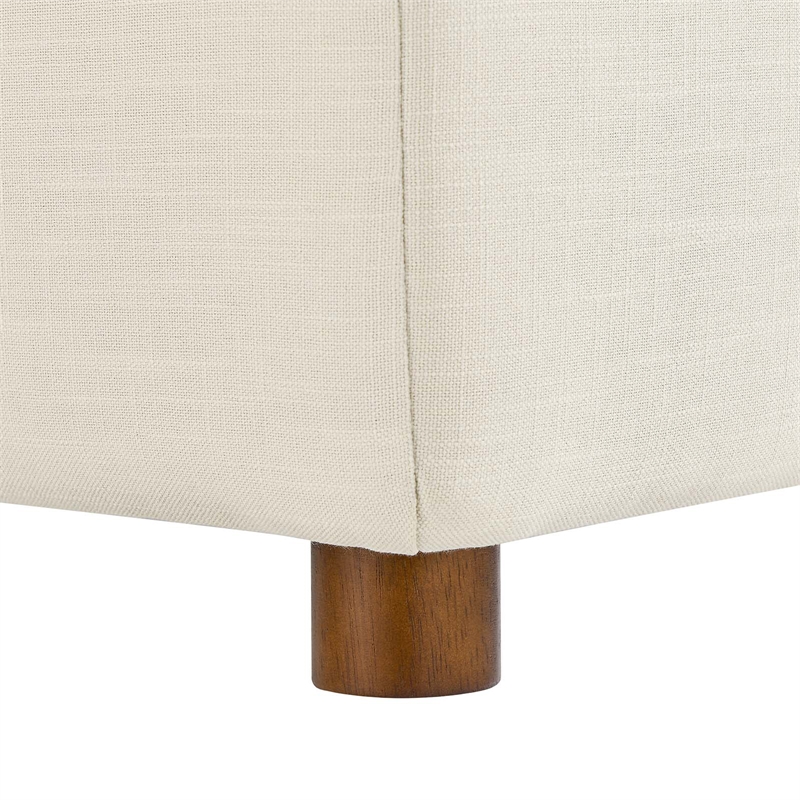 modway commix 6-piece modern fabric overstuffed sectional sofa in light beige