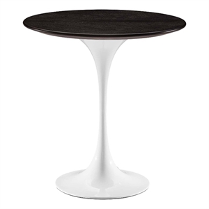Modway Lippa 20&quot Round Modern Wood & Metal Side Table in Walnut/White