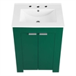 Modway Maybelle Modern Wood/Ceramic Bathroom Vanity in Green/White