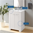 Modway Maybelle Modern Wood/Ceramic Bathroom Vanity in White