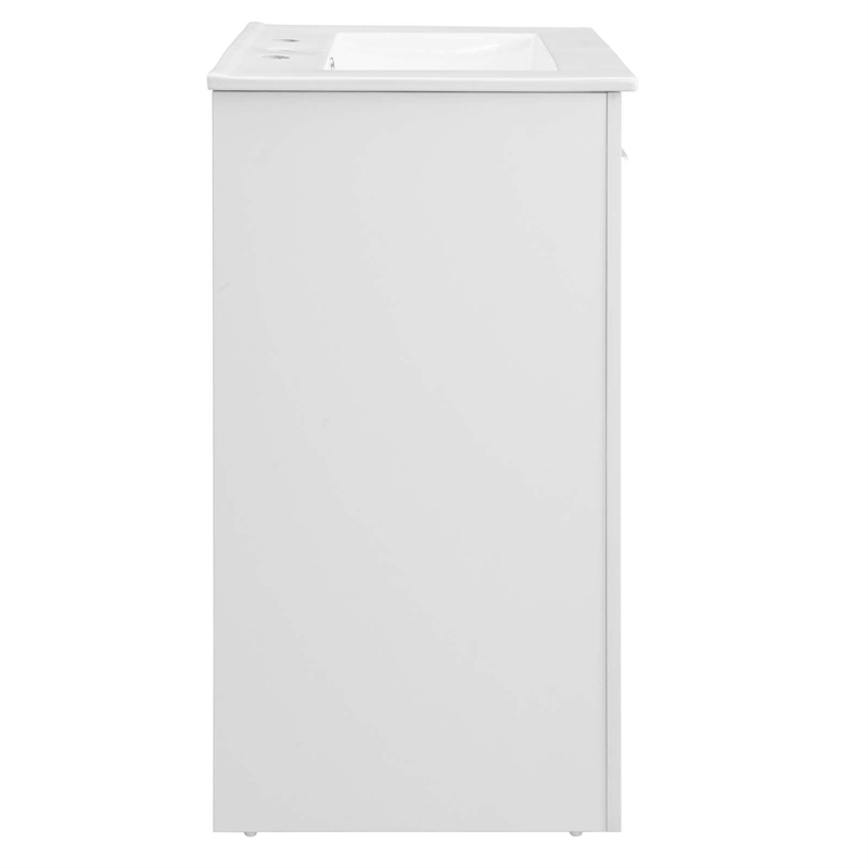 Modway Maybelle Modern Wood/Ceramic Bathroom Vanity in White