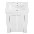 Modway Maybelle Modern Wood/Ceramic Bathroom Vanity in White