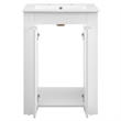 Modway Maybelle Modern Wood/Ceramic Bathroom Vanity in White