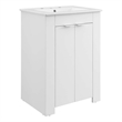Modway Maybelle Modern Wood/Ceramic Bathroom Vanity in White