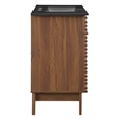 Modway Render Modern Wood/Ceramic Bathroom Vanity in Walnut/Black