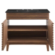 Modway Render Modern Wood/Ceramic Bathroom Vanity in Walnut/Black