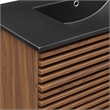 Modway Render Modern Wood/Ceramic Bathroom Vanity in Walnut/Black