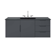 Modway Vitality Modern Wood Single Sink Bathroom Vanity in Gray/Black