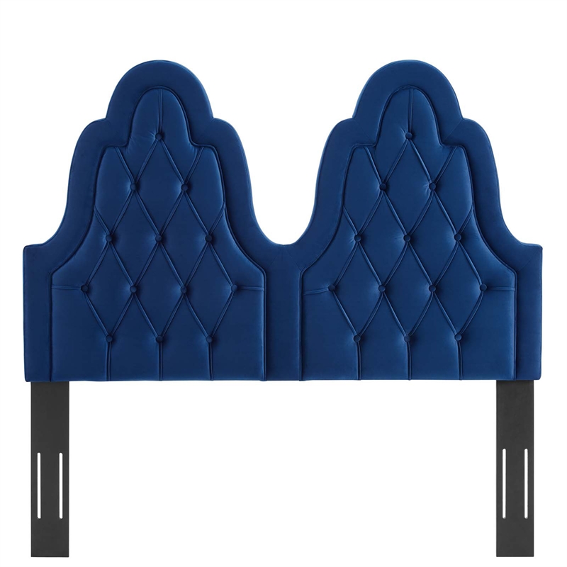 Modway Augustine Tufted Performance Velvet Twin Headboard in Navy