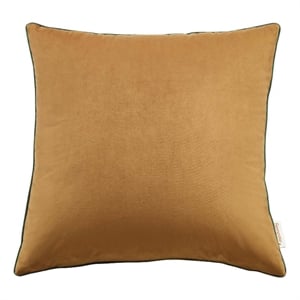Modway Accentuate 20&quot Square Performance Velvet Throw Pillow in Cognac Green