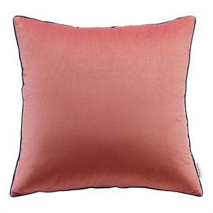 Modway Accentuate 24&quot Square Velvet Throw Pillow in Blossom Pink/Navy